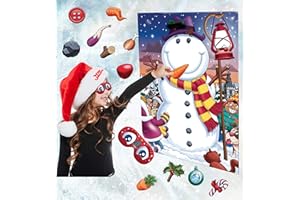ALANDRA GIFTS Pin The Nose On The Snowman Christmas Party Family Stocking Filler Game