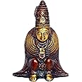 Dattatreya Brass Antique Goddess Tulja Bhavani Idol Statues (Brown, 4.2x3.5x2.75)
