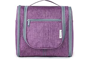 Narwey Beauty Case Borsa da Bagno da Viaggio per Uomo e Donna Borsa da Barba del in Viaggio per Toilette Accessori Grande (Viola)