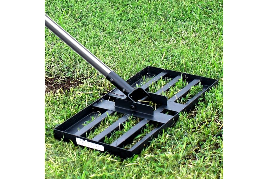 Walensee Lawn Leveling Rake, 198cm 43×25cm Levelawn Tool, Heavy Duty Effort Saving Lawn Level Tool, Stainless Steel Handle Lawn Leveler for Yard Garden Golf Course, Ease Level Soil Sand Dirt Surfaces