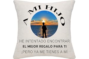 Bommex Regalo de Hijo He Intentado Encontrar Funda de Cojin Divertida para Hijo de Mama Papa Hijo Regalo de Cumpleaños Graduacion (Hijo)