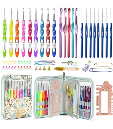 Ergonomic Design Floral Soft Handles Crochet Set - Crochet Hook Set And
