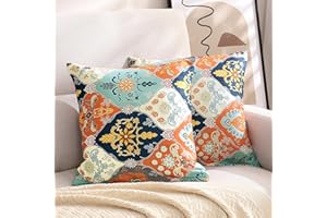 TOCOMOA Poszewka na poduszkę 80 x 80 cm, zestaw 2 szt., kolorowa poszewka na poduszkę 80 x 80 cm, z zamkiem błyskawicznym, certyfikat Oeko-Tex, miękka i hipoalergiczna, pomarańczowa