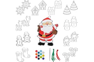 THE TWIDDLERS 20 Attrape-Soleil de Noël, Vitraux à Peindre & Décorer avec Pinceaux, Rubans & Peinture - Cadeau, Loisirs Créatifs, Activité Créative pour Enfants