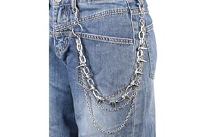 GOSKNOR Fashionable Punk Chain for Men - Gothic Belt Chain With Lobster Clasp, Wallet, Jeans, Trouser, Handbag, Backpack Keychain Accessories
