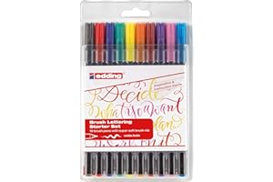 edding 1340 Pinselstift - 10er Set - bunte, leuchtende Farben - flexible Pinselspitze - Filzstift zum Malen, Schreiben und Zeichnen - Bullet Journals, Hand-Lettering, Mandalas, Kalligraphie