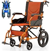 Mobiclinic&reg;, Wheelchair, Folding, Lightweight, Two Brake Systems, Backrest, Aluminium, Folding Footrest, Pyramid Model, Small