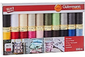 Gütermann Filo Impostato, Polyester, Multicolore, 20x 100m, 2000 unità