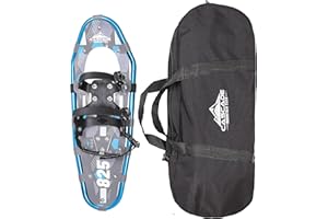 CASCADE MOUNTAIN TECH Explorer Plus Lightweight Aluminum Frame Snowshoes with Dual Ratchet Bindings, Nylon Heel Strap & XPE Ever-Flex Decking, Includes Waterproof Carry Bag, Available in Adult & Kids Sizes