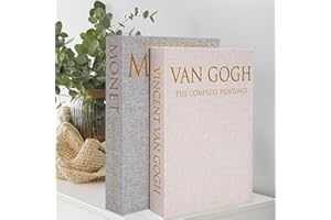 Hiwhy Decorative Book Storage Box Set of 2, Stylish Decorative Books, Linen Faux Book Storage Box for Bookshelf, Coffee Tables, Home Decor, Beige