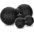 Navaris 2X Peanut Duo Massage Ball - in 2 Sizes Self-Massage Duo Ball Fascia Ball Set - Trigger Point Massage Ball - Fascia Balls - Black