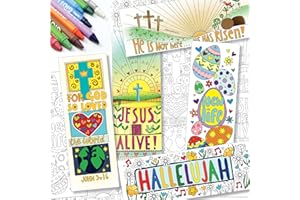 JUST CARDS DIRECT CARDS & GIFTS Easter Colouring Bookmarks, Pack of 10, with Coloured Bible Verse on Reverse. Pack of Bookmarks to Colour. 2 of Each of 5 Easter Designs, by Just Cards Direct.
