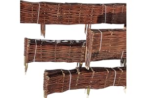 Nature LOUNGE Bordure en osier pour plate-bande Pour plate-bande ou délimitation de jardin Plusieurs tailles 20 x 60 cm 5er Set naturel