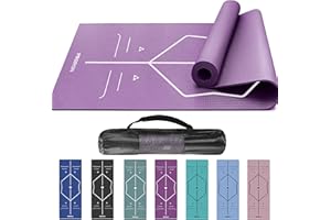 PROIRON Yoga Mat with Premium Alignment - Extra Yoga Bag Included - Comfort Skin Friendly Exercise Mats Non Slip for Home Gym Workout -Macaron Colors
