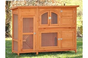 nanook Kaninchenstall Hasenstall XXL Meerschweinchenstall draußen Outdoor für 2 Hasen Volierendraht wetterfest Jumbo 138 x 48 x 109 cm