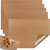 5 PTFE Teflon Sheets, 40&times;30cm for Barbecue, Microwave, Household Ovens | Reusable Baking Paper,Non Stick Reusable Transfer Fo