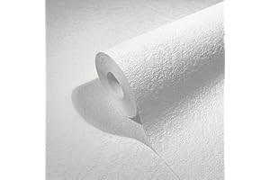 marburg Tapete Weiß Struktur Putzoptik für Wohnzimmer Schlafzimmer Made in Germany 10,05 x 0,53m