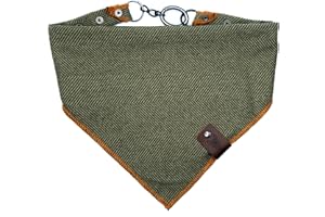 vanClyde® Sydney Hundehalstuch, Dreieckstuch, Bandana für Hunde, größenverstellbar, Stilvolles Accessoire in Khaki-Orange mit Karabinerverschluss, Größe S