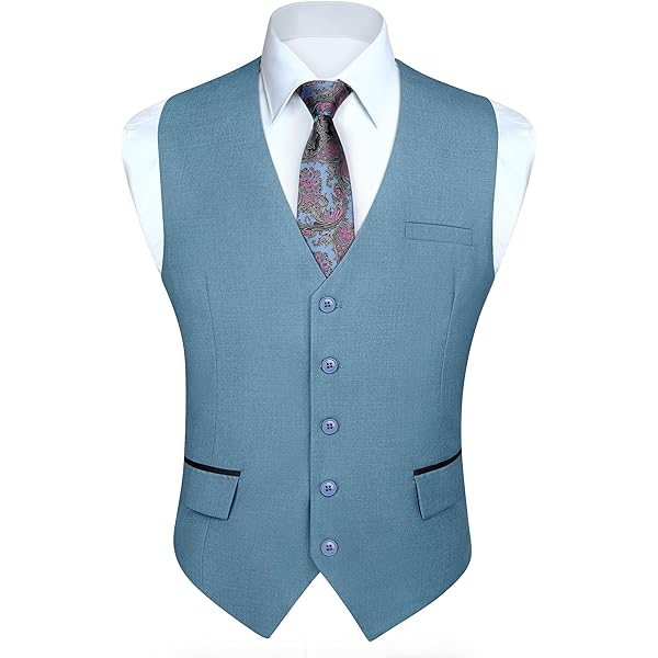 Gilet Uomo Formale Slim - Senza Maniche, Per Matrimoni, Feste E Lavoro, Poliestere, Taglie S-4XL - Foto 5