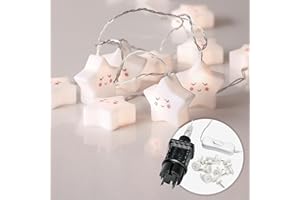 COBUS CozyHome Lucine led decorative stella per bambini - 6 metri & 20 LED in bianco caldo I Con spina I Per interni I Filo led decorative Fairy lights Lucette decorazioni Luci natale interno Luminose