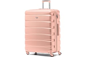 Flight Knight Lightweight 4 Wheel ABS Hard Case Extra Large Suitcase Approved for Over 100 Airlines Including easyJet, British Airways, Ryanair, Jet2, Emirates & Many More - Check-in Large Size 29"