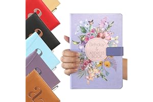 EVELAY Rubrica telefonica con indice dalla A alla Z, formato A5, con copertina rigida e penna, per casa, ufficio, lavoro, viola con motivo floreale (lingua italiana non garantita)