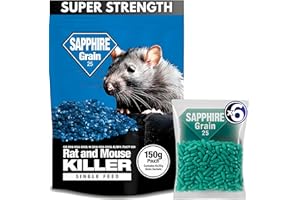 H HYDRO SIP Rat Poison Super Strength (6 x 25g) Bait & Mouse Killer Grain – Extra Strong Maximum Power Rodent Control – Quick Acting, All-Weather, Single Feed Bait Packs.