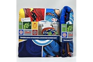 Riad Arredo Trapuntino Singolo Primaverile Estivo Disney Morbida Microfibra - Copriletto Trapuntato Leggero Bambini (Avengers)