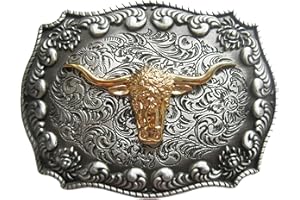 Schnalle123 Gürtelschnalle Texas Longhorn Indianer Western 3D Optik für Wechselgürtel Gürtel Schnalle Buckle Modell 308