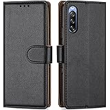 Case Collection for Sony Xperia 10 III Phone Premium Leather Folio Cover, Magnetic Closure Protective Book Design Wallet Flip