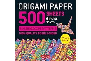 Origami Paper - 500 Sheets Kaleidoscope Patterns- 6" (15 Cm): Tuttle Origami Paper: High-quality Origami Sheets Printed With 12 Different Designs: Instructions for 8 Projects Included