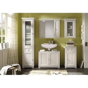 Woodkings Bad Set Burnham Echtholz Pinie Natur rustikal und MDF in