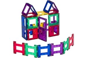 Playmags Blocchi magnetici 3D per i Bambini - Impara Forme, Colori, e Alfabeto STEM Giocattoli magnetici Sviluppare capacità motorie e creatività (24 Pezzi)