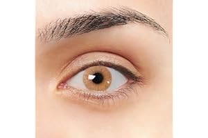 LENTES DE CONTACTO VIP Ambar VIP Lentilles De Couleur vert ambré design super naturelle 2 Lentilles annuelles sans correction + étui, pincette et bâton applicateur