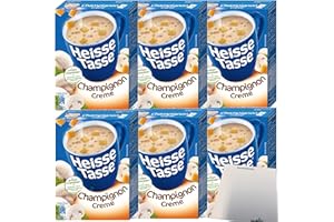 Erasco Heisse Tasse Champignon Creme Suppe 6er Pack (18 Beutel a 14g) + usy Block