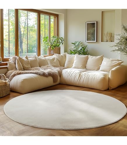 tectake® Tapijt, 200 x 290 cm, Laagpolig, 1630 g/m² Poolgewicht, Modern Design, Wasbaar, Antislip Onderkant, Zacht en Onderhoudsvriendelijk, Vloerkleed Woonkamer, Allergievriendelijk, Beige