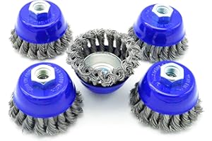 THR INDUSTRIEPRODUKTE Topfbürste M14 Ø 75 mm Stahl gezopft für Winkelschleifer 5 Stück