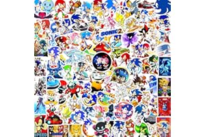 KEULABLEN 100Pcs Sonic The Hedgehog Stickers, Anime Game Stickers, Cute Cartoon Vinyl Waterproof Laptop Skateboard Water Bottle Luggage Bicycle Decal for Kids Teens
