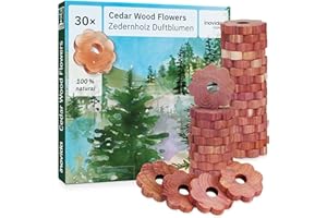 Inovida Zedernholz Mottenschutz Ringe: 30 Zedernholz Schrank Duft Blumen als Mottenschutz für Kleiderschrank – Natürlicher Kleiderschrank Duft – Mottenschutz im Kleiderschrank gegen Kleidermotten