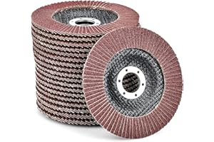 HATANSE 10 Stück Fächerscheiben Ø 125mm x 22 mm Korn 80 Schleifscheiben Schleifmopteller Lamellenscheiben für Winkelschleifer Poliermaschine