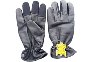 starlingukpkltd Quality Genuine Leather Fleece Lined All Weather Archery Gloves Shooting Gloves.