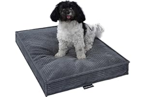 MyBestBuddy Hundekissen Visco grau 90x70 cm XL mit POSO-Cord Stoff mit Viscoseschaum und Komfortschaum-Flocken, 40°C waschbar - Hundebett/Haustierbett für große Hunde, 90 x 70 cm