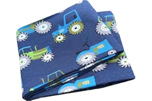 ‎WOLLHUHN Wollhuhn ÖKO Kinder/Jungen/Mädchen Cooles Elastisches Stirnband/Haarband Bequem Zweilagig Jersey Oder Fleece Viele Motive 21215152 (Traktor Dunkelblau)