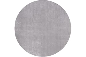 MIAS TEPPICHE Mia's Teppiche OL3760GR120120R, Olivia" Tappeto Soggiorno a Pelo Corto, 120 cm Rotondo, Grigio