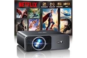 TOPTRO Proyector 4K [Netflix Oficial//Dolby], 1000ANSI SmartProyector Ajuste Auto de Imagen con IA, Proyector Portátil 1080P Nativo WiFi 6 Bidireccional BT5.2 Zoom 50% para Cine en Casa/Exterior para Movil