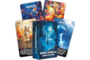 BAIYOOBAI Spirit Animals Oracle Cards Age 2+ for Intuition, Guidance, and Spiritual Connection Oracle Cards for Beginners,Featuring Powerful Animal Totems for Personal Growth
