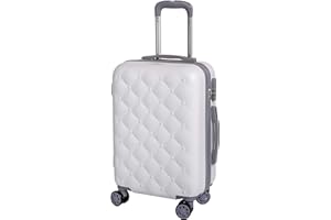 ENRICO COVERI MOVING Set Trolley Bagaglio a mano Valigie in ABS rigide e leggere con 4 Ruote ideale per cabina e stiva Omologato Viaggi Low Cost - BERLINO (Bianco e Grigio, Set 1 Trolley)