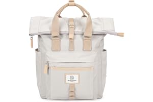 SEVENTEEN LONDON – Modern Cycling 'Canary Wharf' Fold Roll Top Backpack in a Classic Slim Urban Design – Fits Laptops up to 15"
