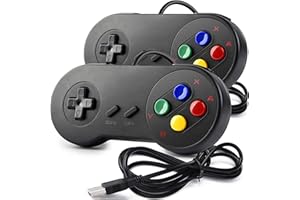 miadore 2x Nueva Retro USB para Súper SNES controlador Mando de juegos Controller para PC/Mac