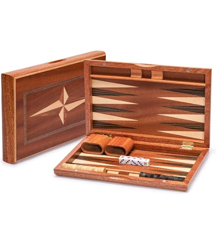 Backgammon 15 Pouces Mallette Luxe Similicuir Orange Engelhart - Jeu Complet Avec Pions